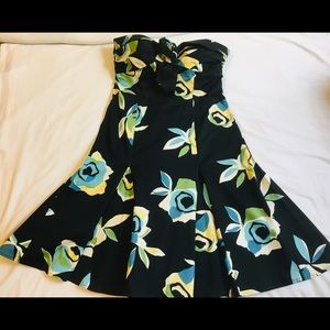 Strapless Floral Cocktail Dress